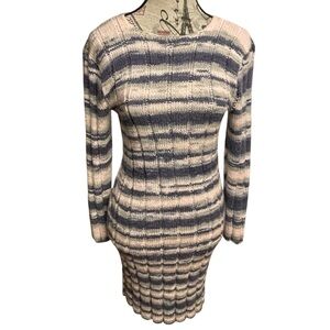 Striped Hand-Knit Sweater Dress